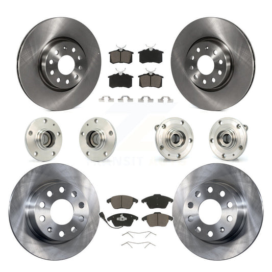 Hub Bearing Brake Rotor & Pads Front Rear Kit (10Pc) For Volkswagen Jetta Beetle