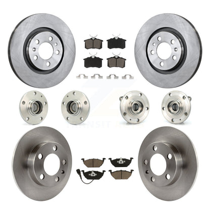 Hub Bearing Disc Brake Rotor And Pads Front Rear Kit (10Pc) For Volkswagen Jetta