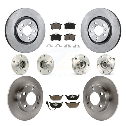 Hub Bearing Disc Brake Rotor And Pads Front Rear Kit (10Pc) For Volkswagen Jetta