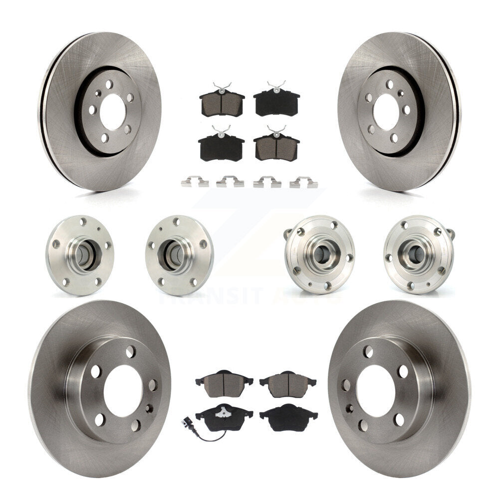 Hub Bearing Disc Brake Rotor And Pads Front Rear Kit (10Pc) For Volkswagen Jetta