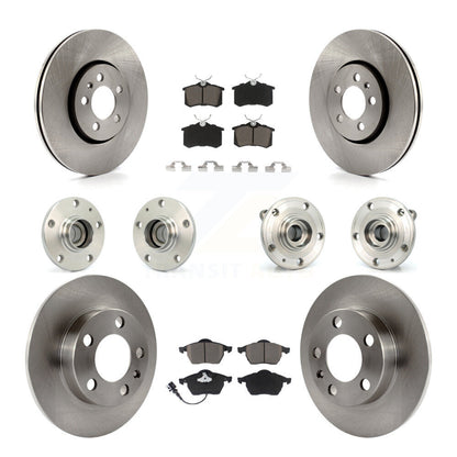 Hub Bearing Disc Brake Rotor And Pads Front Rear Kit (10Pc) For Volkswagen Jetta