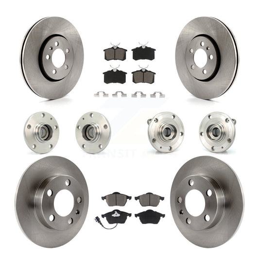 Hub Bearing Disc Brake Rotor And Pads Front Rear Kit (10Pc) For Volkswagen Jetta