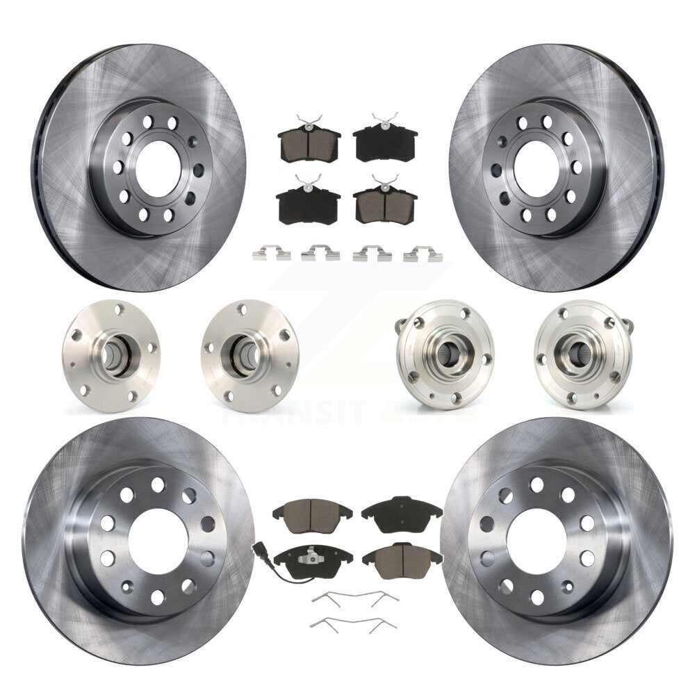 Hub Bearing Disc Brake Rotor And Pad Front Rear Kit (10Pc) For Volkswagen Beetle