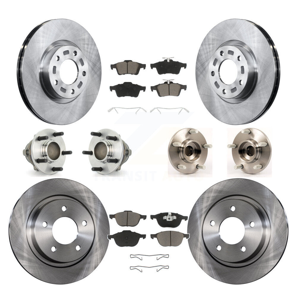 Hub Bearing Disc Brake Rotors And Ceramic Pads Front Rear Kit (10Pc) For Mazda 3