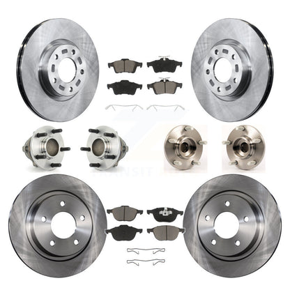 Hub Bearing Disc Brake Rotors And Ceramic Pads Front Rear Kit (10Pc) For Mazda 3