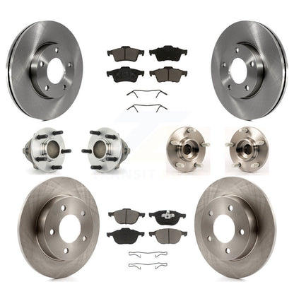 Hub Bearing Disc Brake Rotors And Ceramic Pads Front Rear Kit (10Pc) For Mazda 3