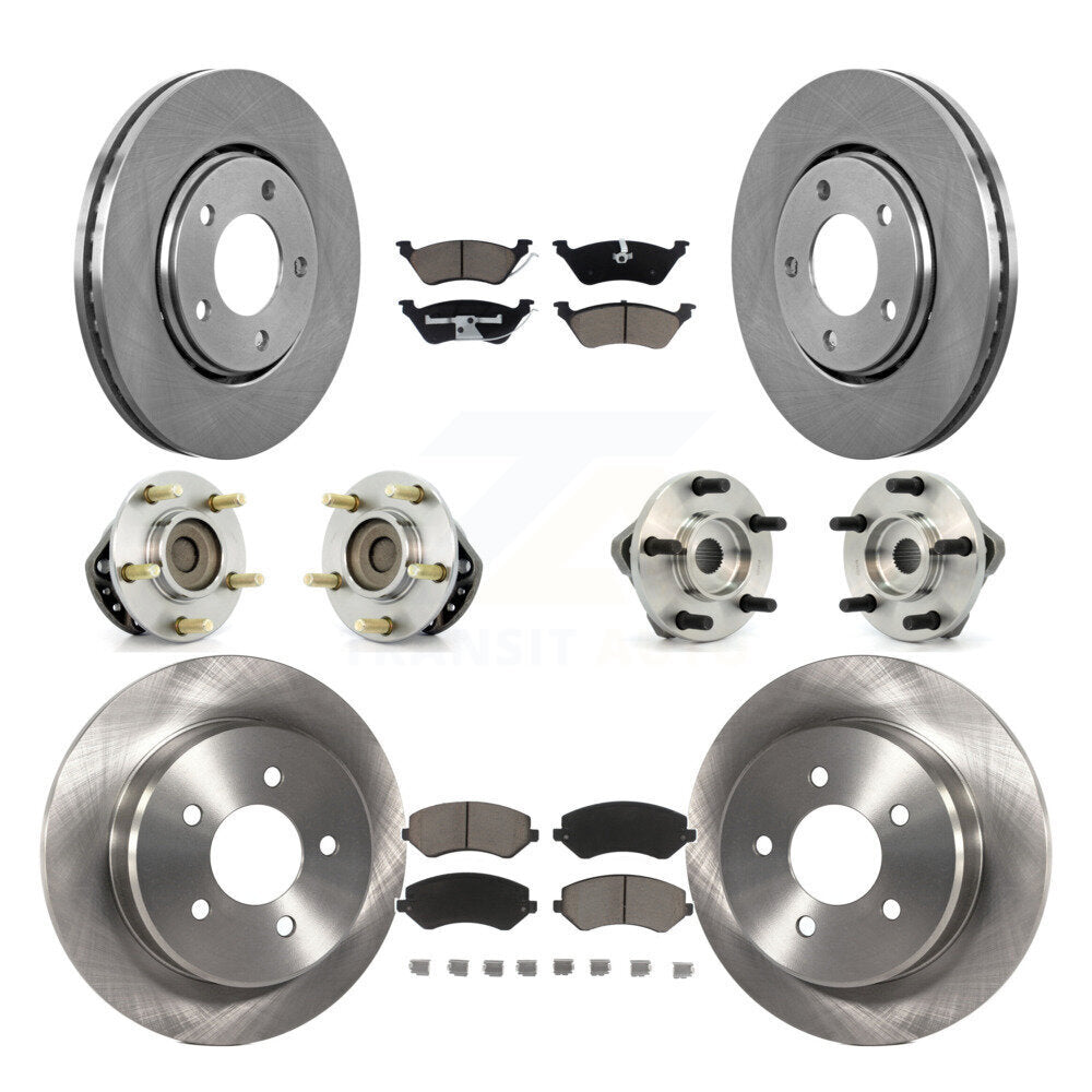 Hub Bearing Brake Rotor Pad Front Rear Kit (10Pc) For Dodge Caravan Grand Town &