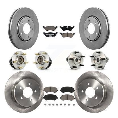Hub Bearing Brake Rotor Pad Front Rear Kit (10Pc) For Dodge Caravan Grand Town &