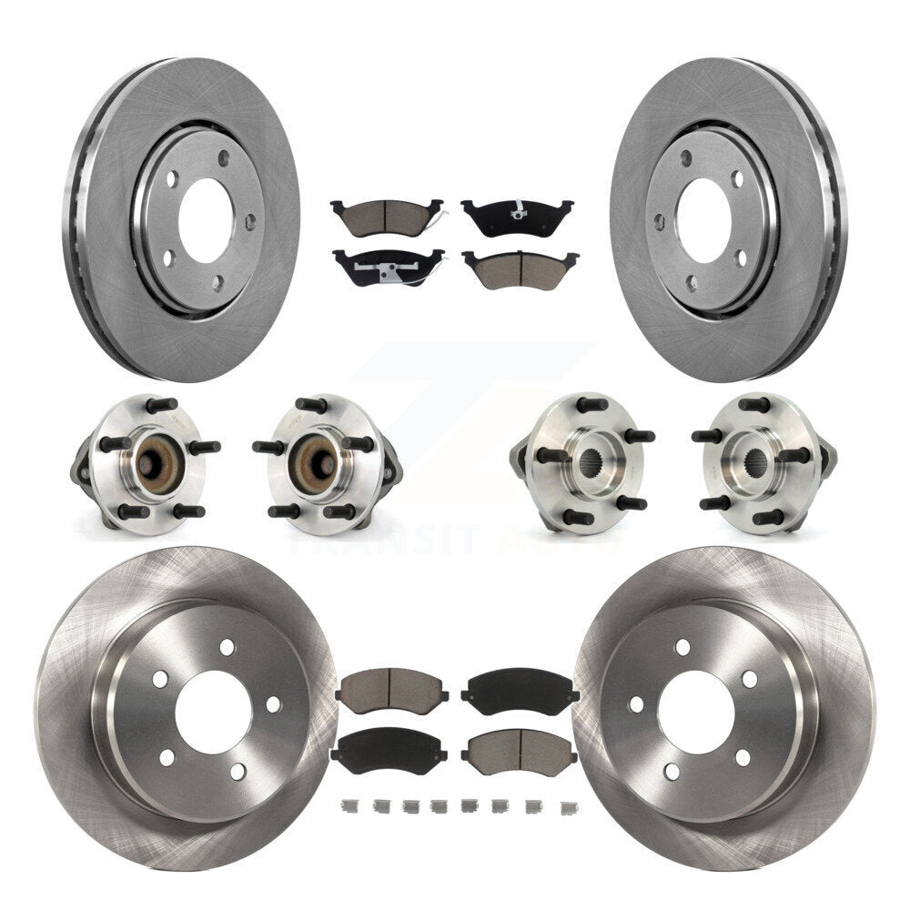 Hub Bearing Brake Rotor Pad Front Rear Kit (10Pc) For Dodge Caravan Grand Town &