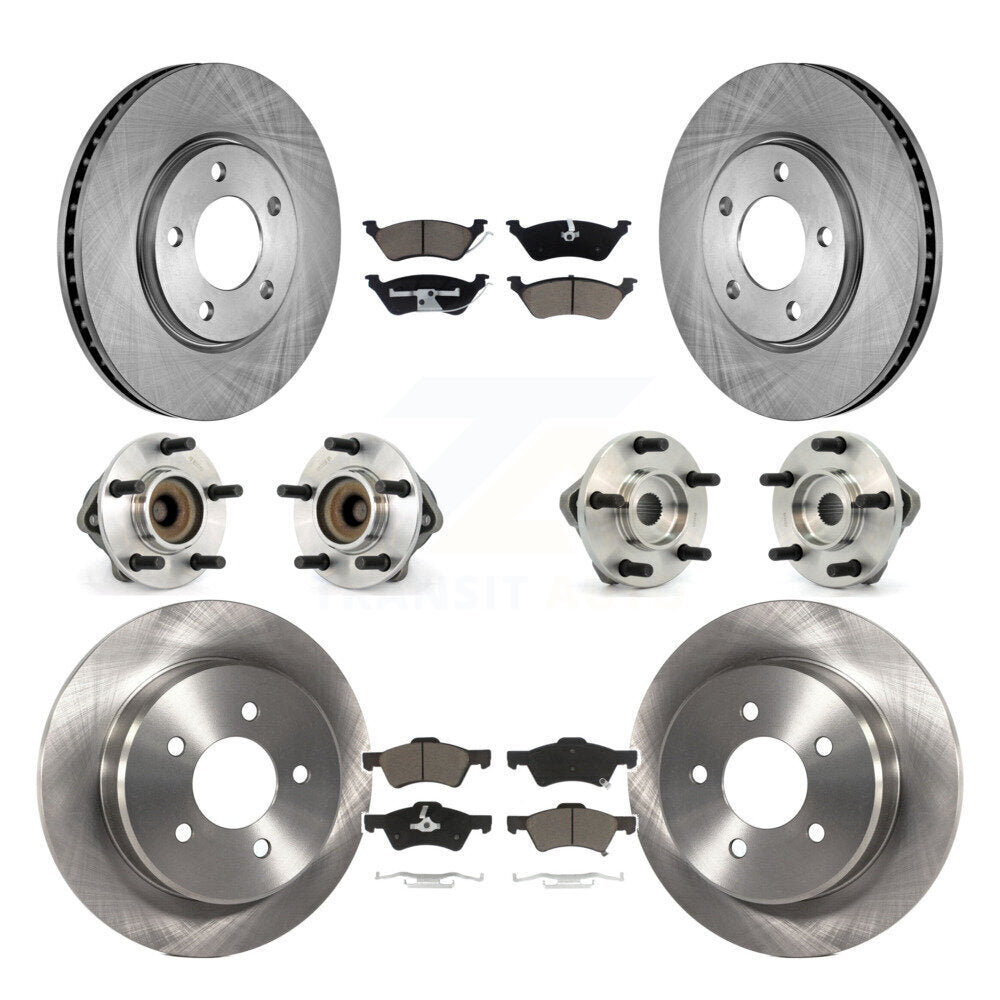 Hub Bearing Brake Rotor Pad Front Rear Kit (10Pc) For Dodge Grand Caravan Town &