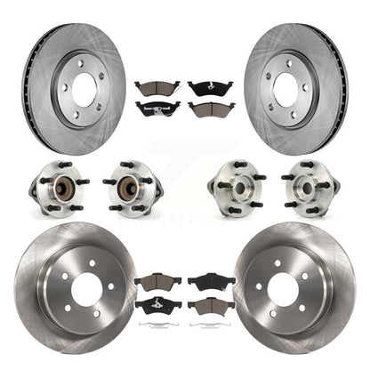 Hub Bearing Brake Rotor Pad Front Rear Kit (10Pc) For Dodge Grand Caravan Town &