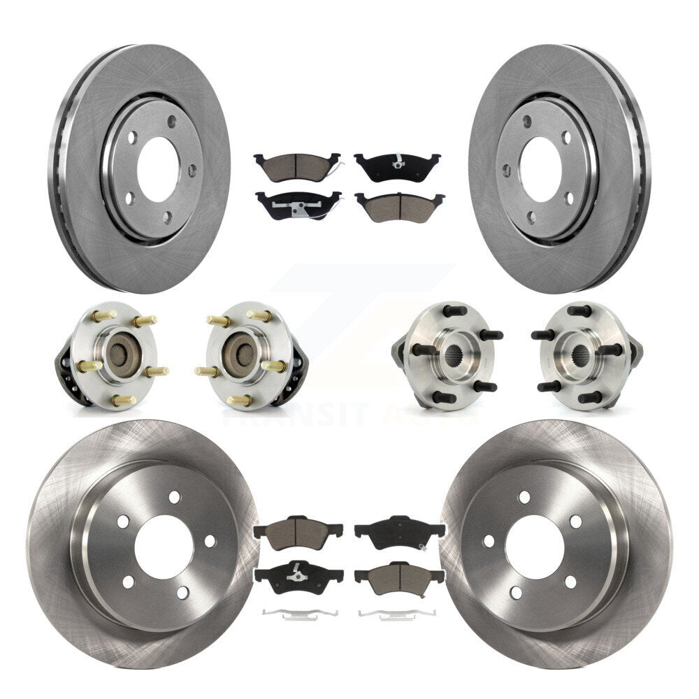 Hub Bearings Disc Brake Rotors And Pads Front Rear Kit (10Pc) For Dodge Caravan