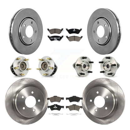 Hub Bearings Disc Brake Rotors And Pads Front Rear Kit (10Pc) For Dodge Caravan