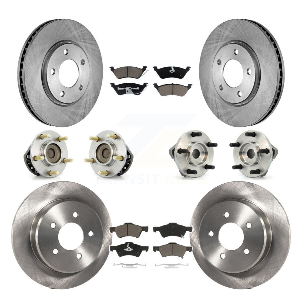 Hub Bearing Brake Rotor Pad Front Rear Kit (10Pc) For Dodge Grand Caravan Town &