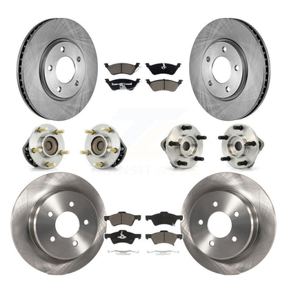 Hub Bearing Brake Rotor Pad Front Rear Kit (10Pc) For Dodge Grand Caravan Town &