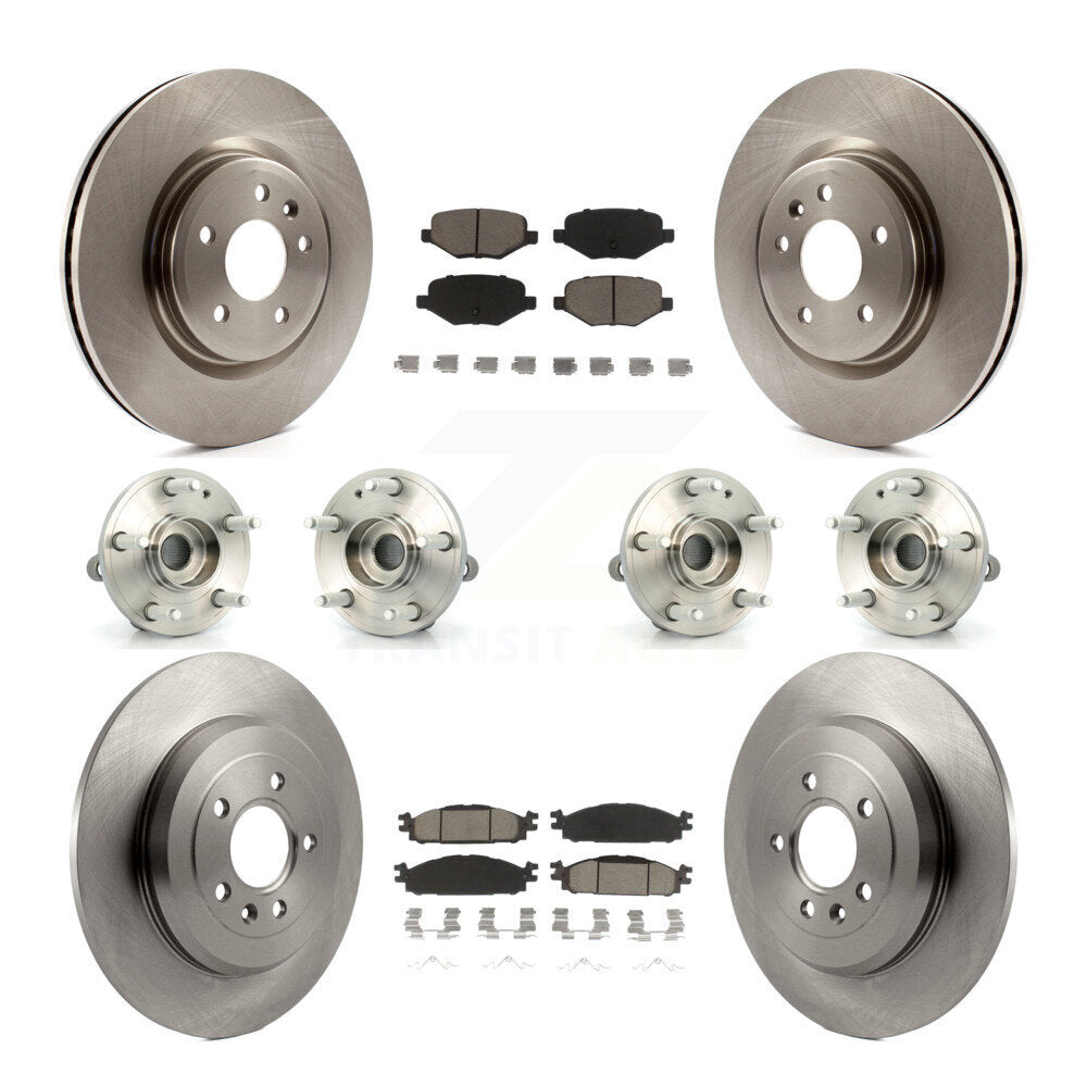 Hub Bearings Disc Brake Rotors And Pads Front Rear Kit (10Pc) For Ford Explorer