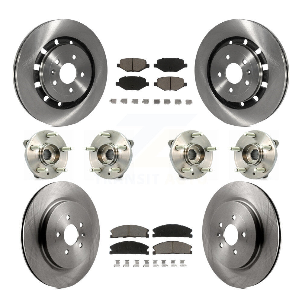 Hub Bearing Brake Rotor & Pad Front Rear Kit (10Pc) For Ford Flex Lincoln Taurus