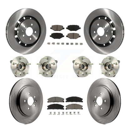 Hub Bearing Brake Rotor & Pad Front Rear Kit (10Pc) For Ford Flex Lincoln Taurus