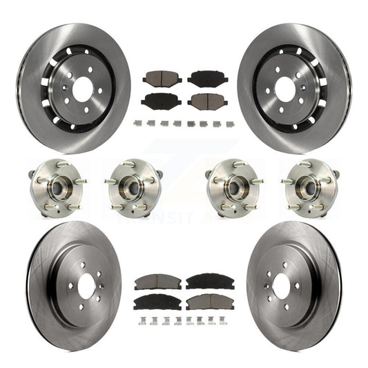Hub Bearing Brake Rotor & Pad Front Rear Kit (10Pc) For Ford Flex Lincoln Taurus