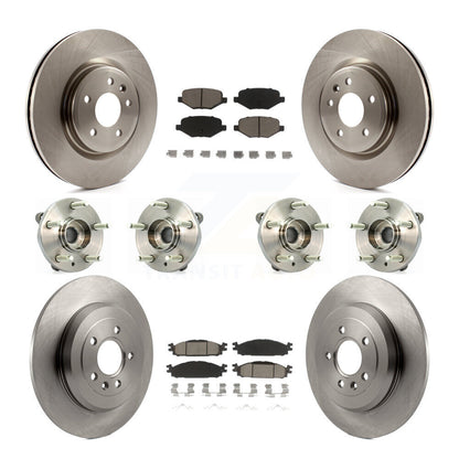 Hub Bearing Brake Rotor & Pad Front Rear Kit (10Pc) For Ford Flex Taurus Lincoln