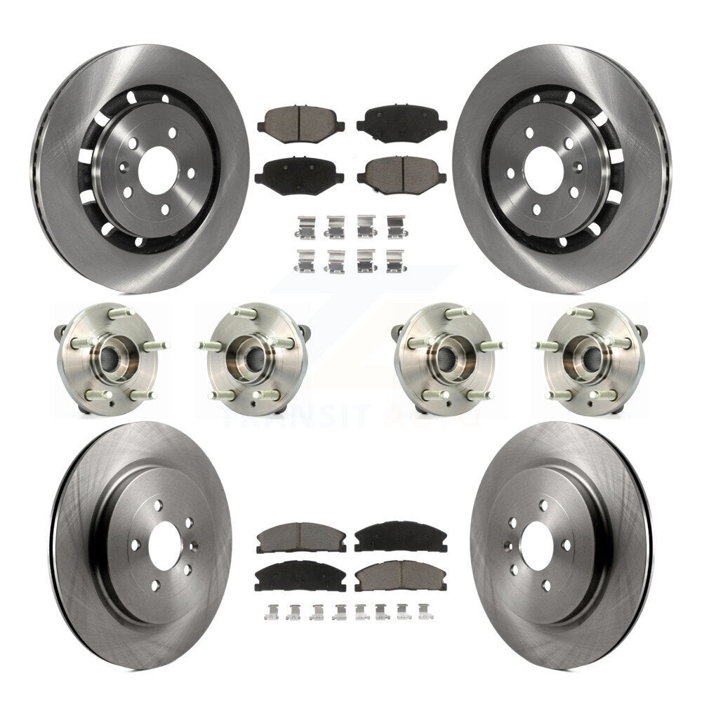 Hub Bearing Brake Rotor & Pad Front Rear Kit (10Pc) For Ford Flex Taurus Lincoln