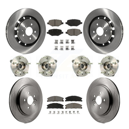Hub Bearing Brake Rotor & Pad Front Rear Kit (10Pc) For Ford Flex Taurus Lincoln