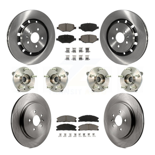 Hub Bearing Brake Rotor & Pad Front Rear Kit (10Pc) For Ford Flex Taurus Lincoln