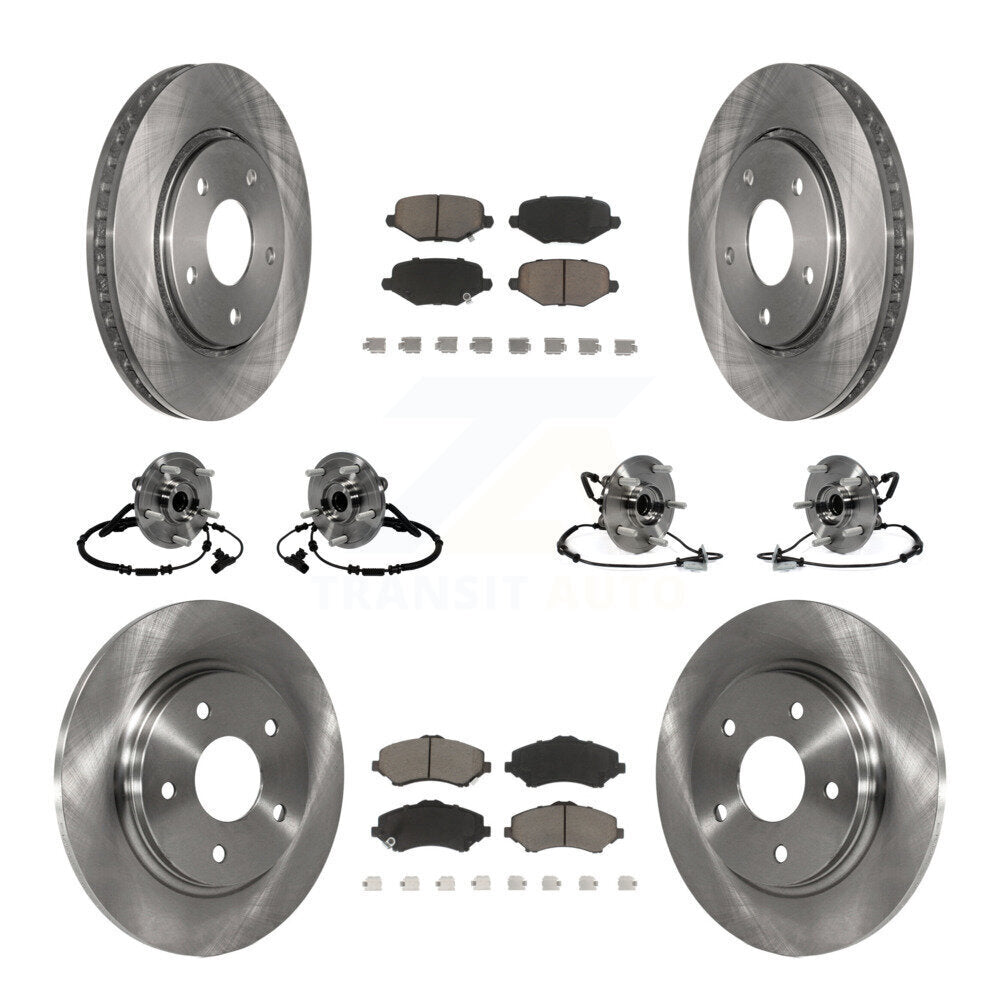 Hub Bearing Brake Rotor Pad Front Rear Kit (10Pc) For Dodge Grand Caravan Town &