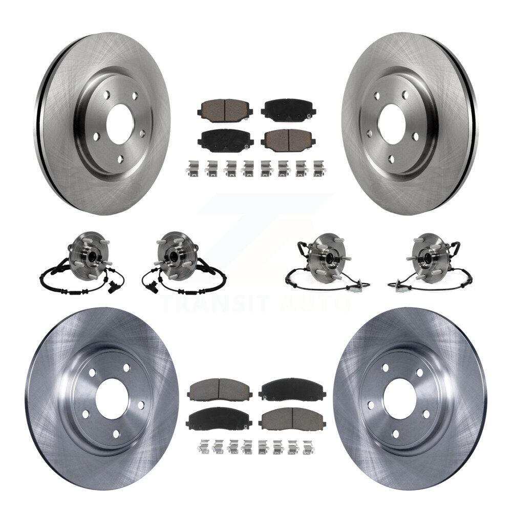 Hub Bearing Brake Rotor Pad Front Rear Kit (10Pc) For Dodge Grand Caravan Town &