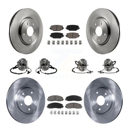 Hub Bearing Brake Rotor Pad Front Rear Kit (10Pc) For Dodge Grand Caravan Town &