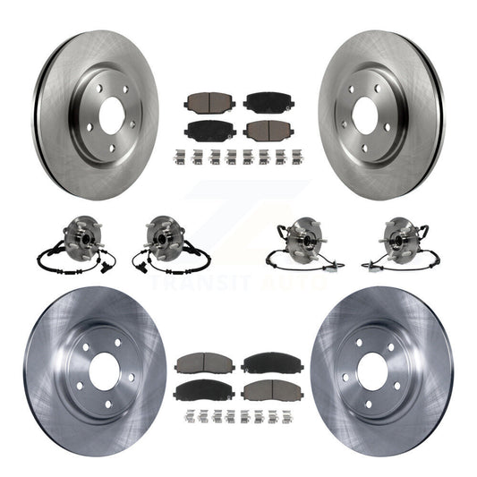 Hub Bearing Brake Rotor Pad Front Rear Kit (10Pc) For Dodge Grand Caravan Town &