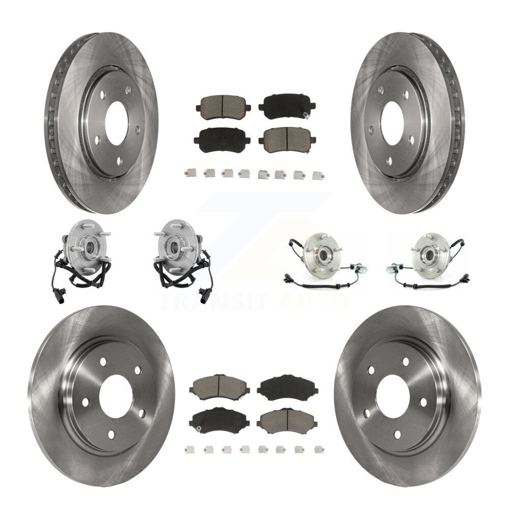 Hub Bearing Brake Rotor Pad Front Rear Kit (10Pc) For Dodge Grand Caravan Town &