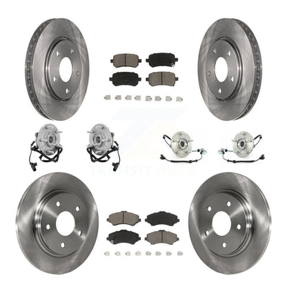 Hub Bearing Brake Rotor Pad Front Rear Kit (10Pc) For Dodge Grand Caravan Town &