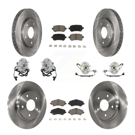 Hub Bearing Brake Rotor Pad Front Rear Kit (10Pc) For Dodge Grand Caravan Town &