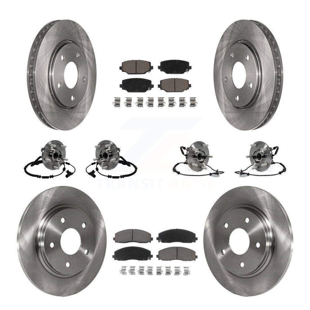 Hub Bearing Disc Brake Rotor & Pad Front Rear Kit (10Pc) For Dodge Grand Caravan