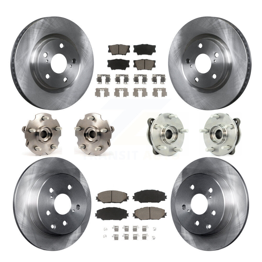 Hub Bearings Disc Brake Rotors And Pads Front Rear Kit (10Pc) For Toyota RAV4