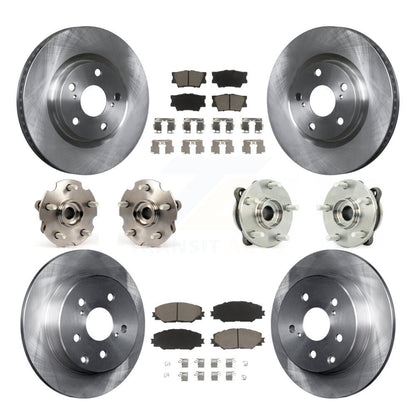 Hub Bearings Disc Brake Rotors And Pads Front Rear Kit (10Pc) For Toyota RAV4