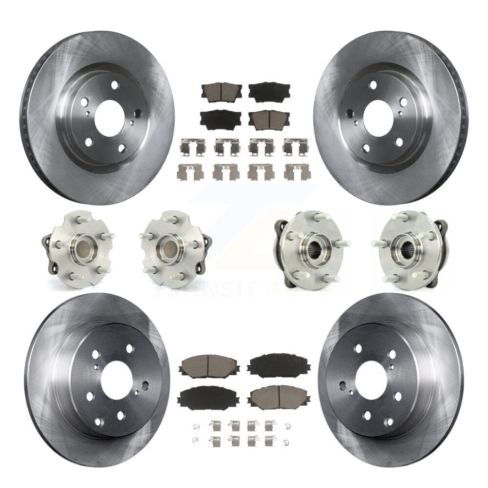 Hub Bearings Disc Brake Rotors And Pads Front Rear Kit (10Pc) For Toyota RAV4