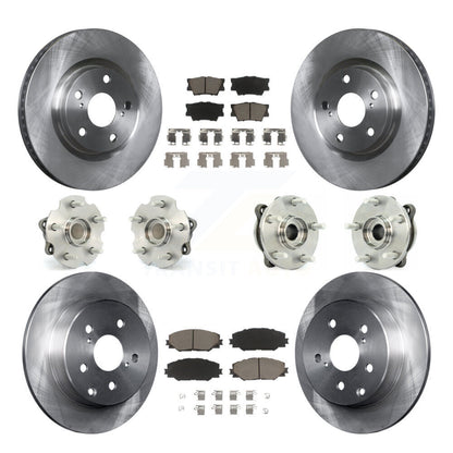 Hub Bearings Disc Brake Rotors And Pads Front Rear Kit (10Pc) For Toyota RAV4