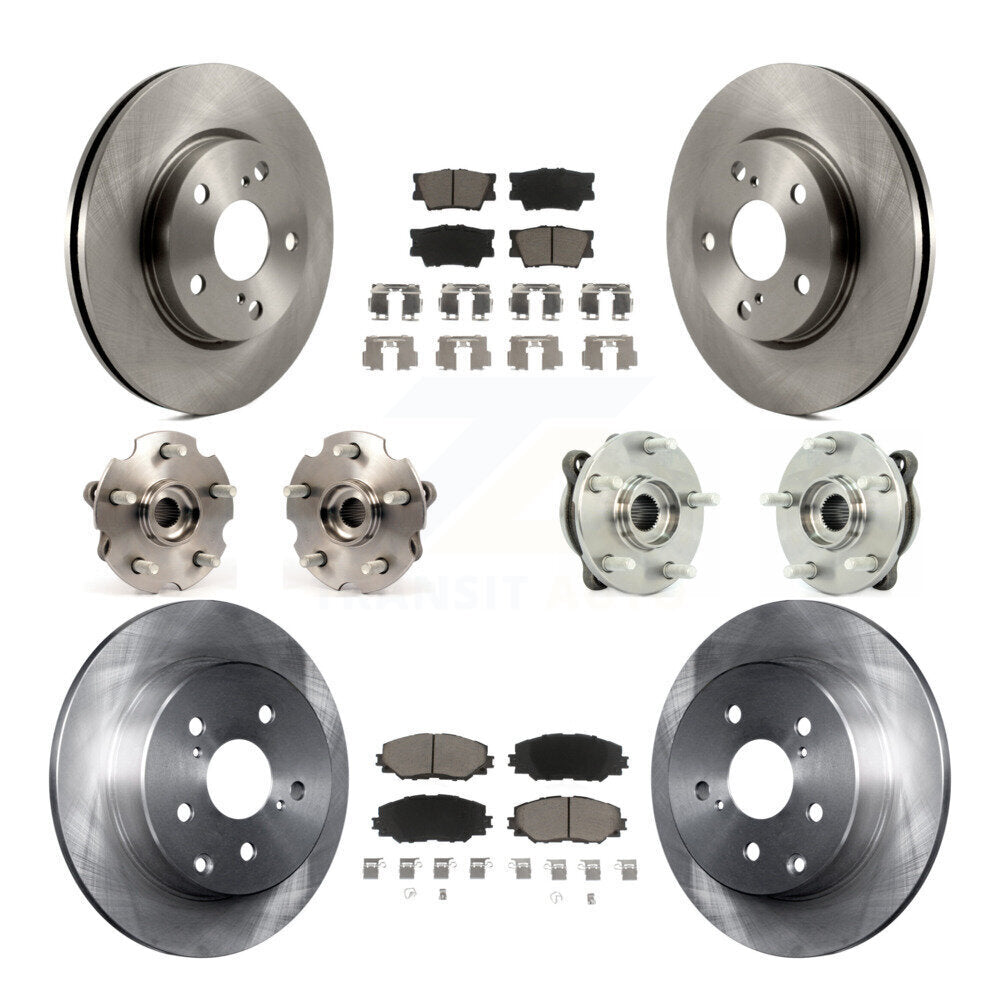 Hub Bearing Brake Rotor & Pads Front Rear Kit (10Pc) For Toyota RAV4 LE with AWD