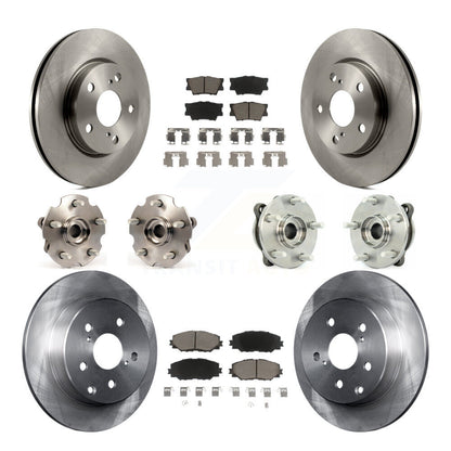 Hub Bearing Brake Rotor & Pads Front Rear Kit (10Pc) For Toyota RAV4 LE with AWD