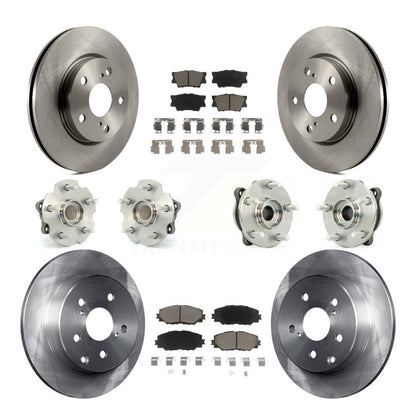 Hub Bearing Brake Rotor & Pads Front Rear Kit (10Pc) For Toyota RAV4 LE with FWD