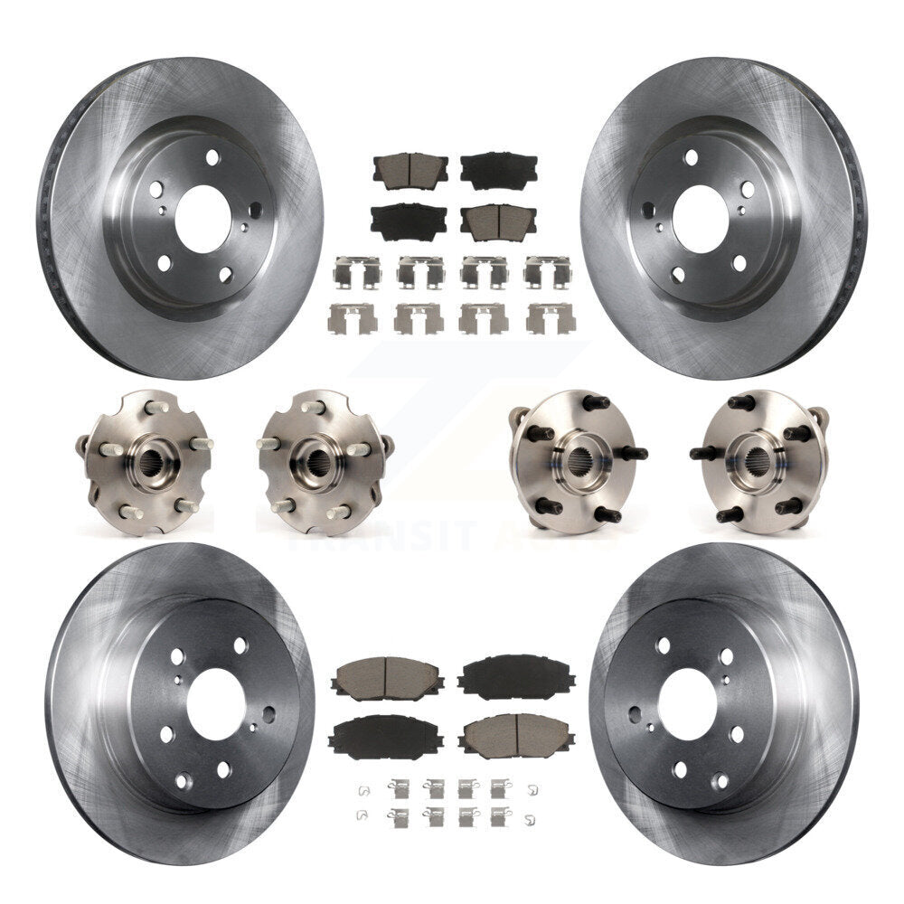 Hub Bearings Disc Brake Rotors And Pads Front Rear Kit (10Pc) For Toyota RAV4