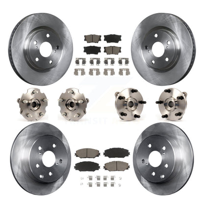 Hub Bearings Disc Brake Rotors And Pads Front Rear Kit (10Pc) For Toyota RAV4