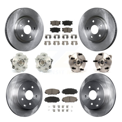 Hub Bearings Disc Brake Rotors And Pads Front Rear Kit (10Pc) For Toyota RAV4