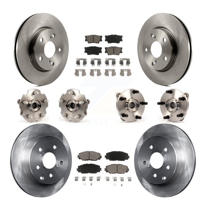 Hub Bearings Disc Brake Rotors And Pads Front Rear Kit (10Pc) For Toyota RAV4