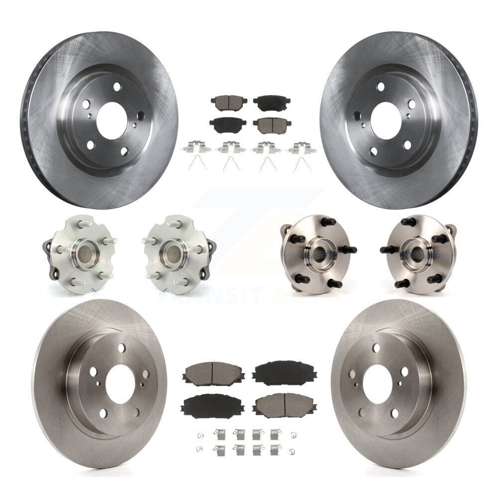Hub Bearing Disc Brake Rotor And Ceramic Pads Front Rear Kit (10Pc) For Scion tC