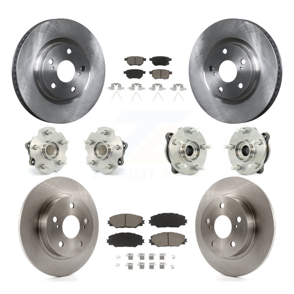 Hub Bearing Disc Brake Rotor And Ceramic Pads Front Rear Kit (10Pc) For Scion tC