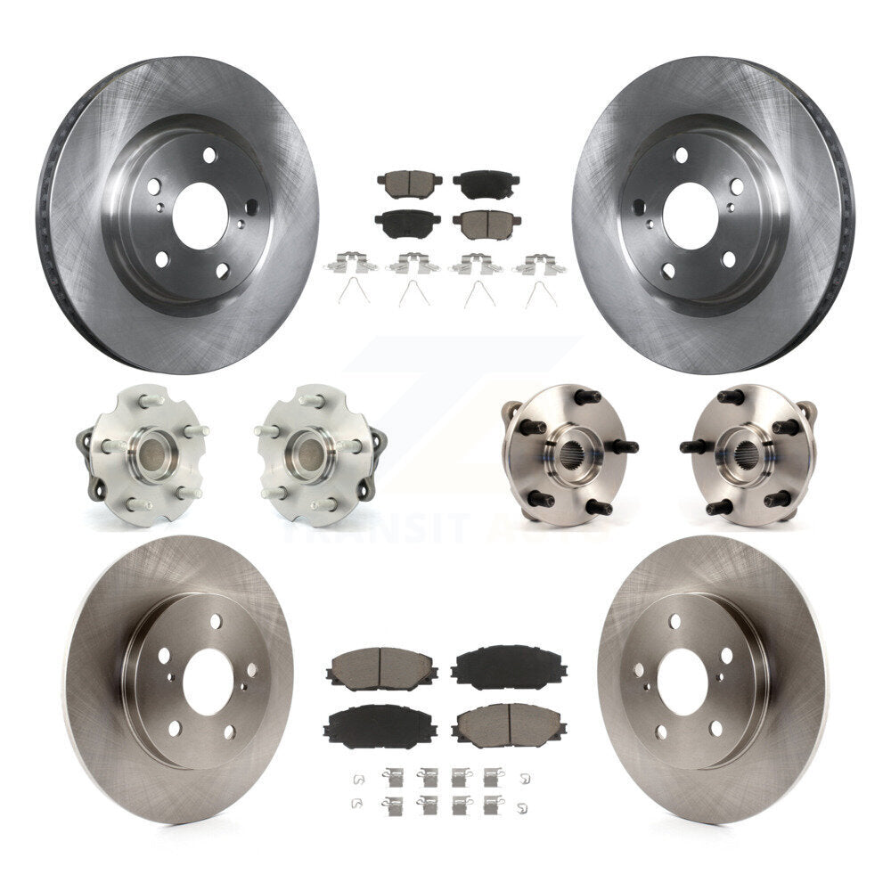 Hub Bearing Brake Rotor & Pads Front Rear Kit (10Pc) For Toyota Corolla iM Scion