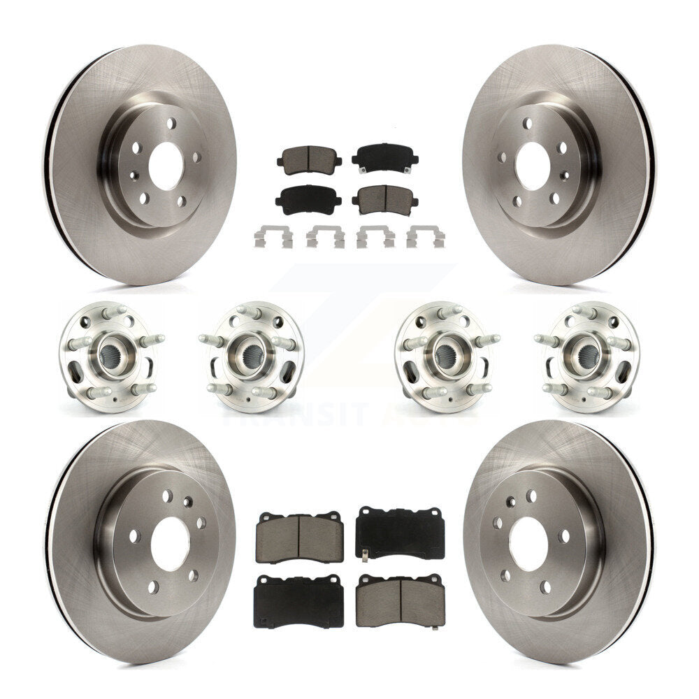 Hub Bearings Disc Brake Rotors And Pads Front Rear Kit (10Pc) For Cadillac XTS